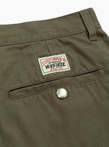 Workgear Trouser Twill Surplus Green by Stussy at Couverture and The Garbstore rear 