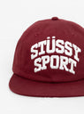 MD Stussy Sport Cap Maroon at Couverture and The Garbstore close up 