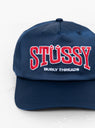 MD Burly Threads Cap Navy by Stussy at Couverture and The Garbstore close up 