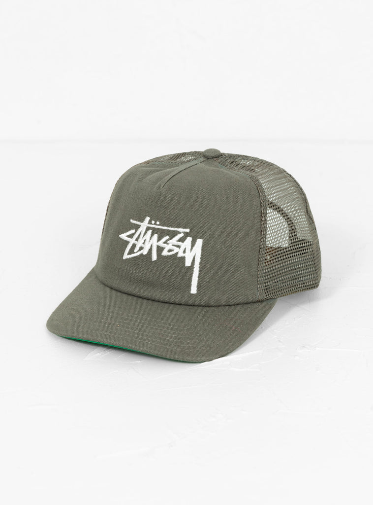 MD Big Stock Mesh Cap Army Green by Stussy at Couverture and The Garbstore