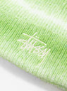 Cuff Basic Striped Beanie Lime by Stussy at Couverture and The Garbstore close up 