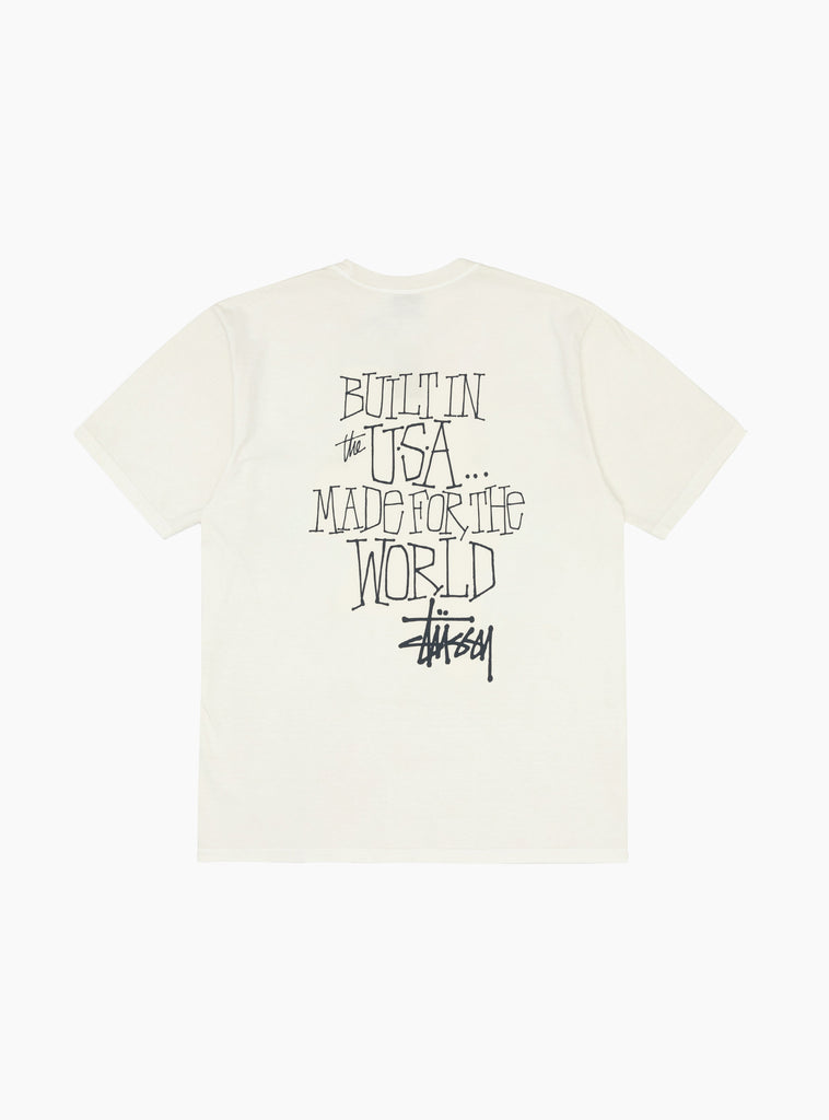 Bulit in USA Pigment Dyed T-Shirt Natural by Stussy at Couverture and The Garbstore rear 