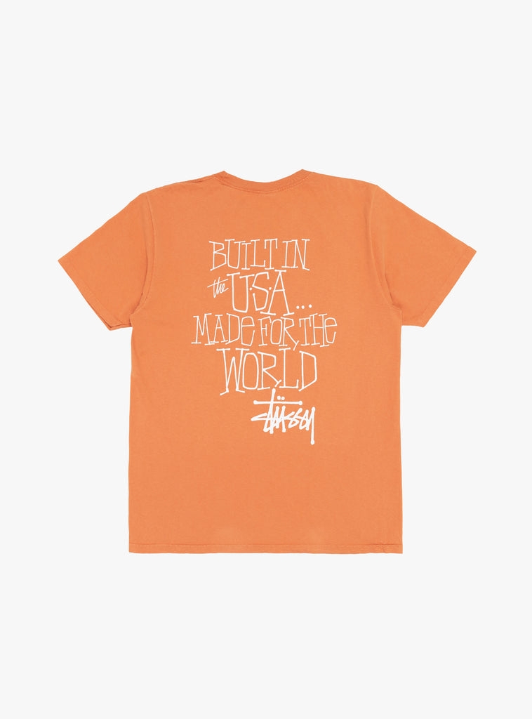 Built in USA Pigment Dyed T-Shirt Rust by Stussy at Couverture and The Garbstore rear 