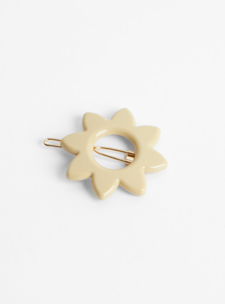 Anna Cream Hair Clip by Kanel at Couverture and The Garbstore