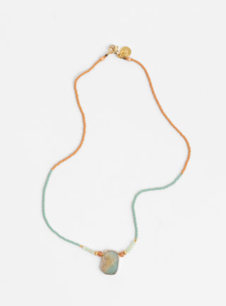 Big Electroplated Amzonite Necklace Blue by Blythe Bruckner at Couverture and The Garbstore 