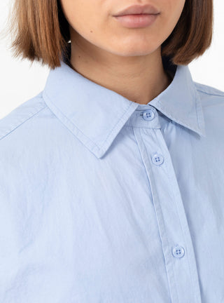 Aldea Oversized Button Down Oxford Blue by Apiece Apart at Couverture and The Garbstore close up 