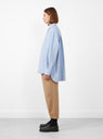 Aldea Oversized Button Down Oxford Blue by Apiece Apart at Couverture and The Garbstore side profile 