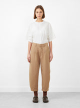 Petite Bari Crop Trouser Deep Khaki by Apiece Apart at Couverture and The Garbstore full profile 