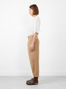 Petite Bari Crop Trouser Deep Khaki by Apiece Apart at Couverture and The Garbstore side profile 