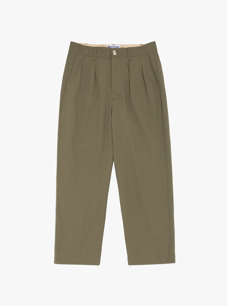 Double Pleated Pant Dusty Khaki by Brother Brother at Couverture and The Garbstore