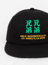 Kanji Cap Black by Brother Brother at Couverture and The Garbstore close up 