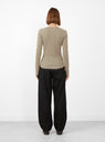 Charlotte Long Sleeve Top Pink and Olive by YMC at Couverture and The Garbstore rear shot 