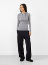 Brim Knit Hoodie Grey by Gudrun & Gudrun at Couverture & The Garbstore 
Front View