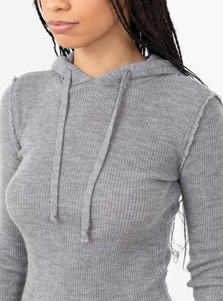 Brim Knit Hoodie Grey by Gudrun & Gudrun at Couverture & The Garbstore 
Detail View