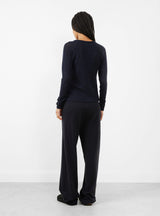 Beinta Knit Cardigan Dark Blue by Gudrun & Gudrun at Couverture & The Garbstore Back View