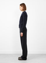 No.300 Little 2 Cardigan Navy by Extreme Cashmere at Couverture and The Garbstore side profile 