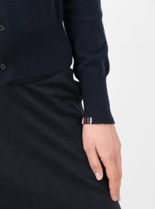 No.300 Little 2 Cardigan Navy by Extreme Cashmere at Couverture and The Garbstore close up 