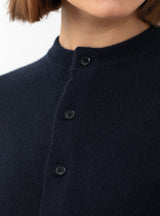 No.300 Little 2 Cardigan Navy by Extreme Cashmere at Couverture and The Garbstore close up 