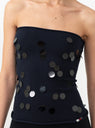 No.8 Belt Sequin Top Navy Sequin by Extreme Cashmere at Couverture and The Garbstore close up 