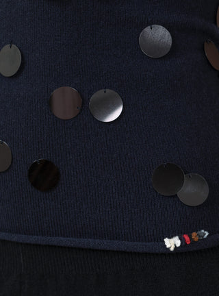 No.8 Belt Sequin Top Navy Sequin by Extreme Cashmere at Couverture and The Garbstore close up 