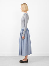 Vein Long Sleeve Tee Bow Blue by Baserange at Couverture and The Garbstore side profile 