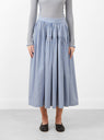 Japanese Striped Cotton Panel Skirt Blue, White and Navy by Cawley at Couverture and The Garbstore 