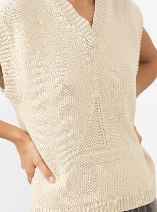 Boat Knit Vest Ecru by Cawley at Couverture & The Garbstore Detail
 View