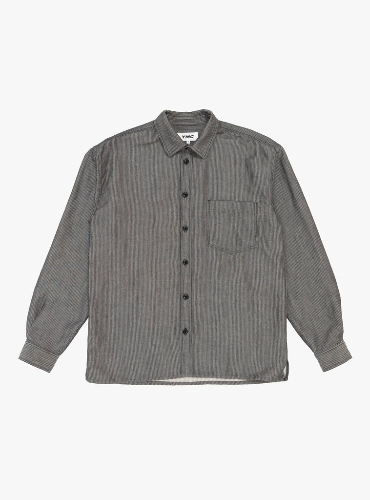 Mitchum Cotton Linen LS Shirt Charcoal by YMC at Couverture and The Garbstore