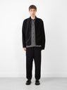 Interceptor Velour Cord Jacket Black by YMC at Couverture and The Garbstore close up 