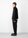 Interceptor Velour Cord Jacket Black by YMC at Couverture and The Garbstore side profile 