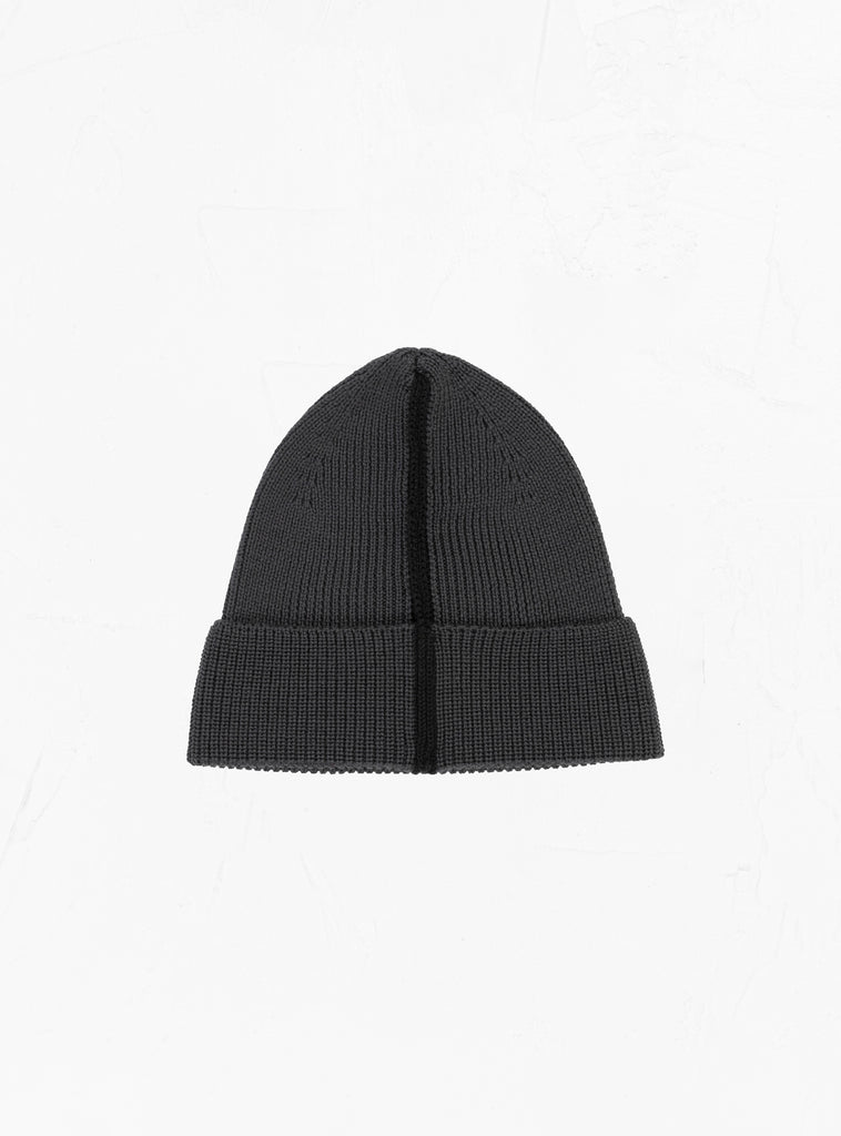 Stripe Rib Merino Wool Beanie Grey by YMC at Couverture and The Garbstore