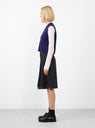 Merino Pointelle Waistcoat Prussian Blue by Cordera at Couverture and The Garbstore side profile 