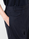 Tailoring Flower Trousers Pinstripe by Cordera at Couverture and The Garbstore  close up 