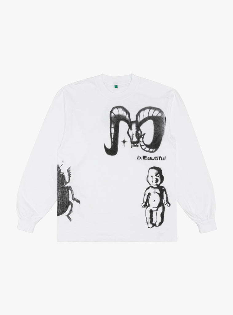 x Shiga Eye Long Sleeve T-Shirt White by B.eautiful at Couverture and The Garbstore 