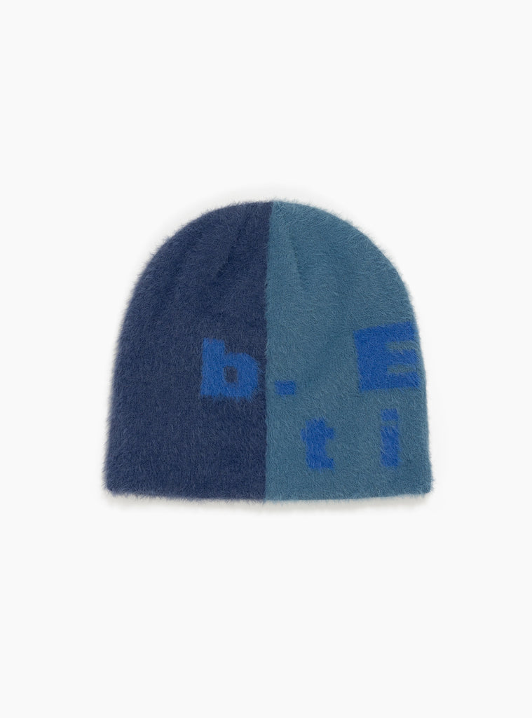 Split Mohair Beanie Deep Blue by b.Eautiful at Couverture and The Garbstore 