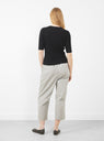 Mid-Sleeve Ribbed Fine Knit, Black by 7115 at Couverture & The Garbstore
Back View