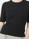 Mid-Sleeve Ribbed Fine Knit, Black by 7115 at Couverture & The Garbstore
Close-up