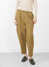 Elastic Latern Trousers, Faded Caramel by 7115 at Couverture & The Garbstore 
Front View3