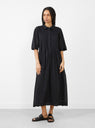 Dot Shirt Dress Black by Skall Studio at Couverture & The Garbstore
Front View