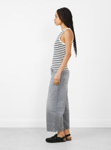 Loui Tank Top Dark Navy and White by Skall Studio at Couverture & The Garbstore
Side View