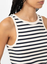 Loui Tank Top Dark Navy and White by Skall Studio at Couverture & The Garbstore
Close-up