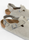 Tokio Suede Sandal Stone Coin by Birkenstock at Couverture and The Garbstore Detail View