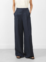 Bristol Trousers in Navy by Soeur at Couverture & The Garbstore 
Front View