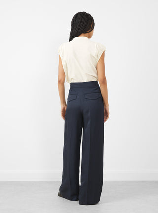 Bristol Trousers in Navy by Soeur at Couverture & The Garbstore 
Model Back View