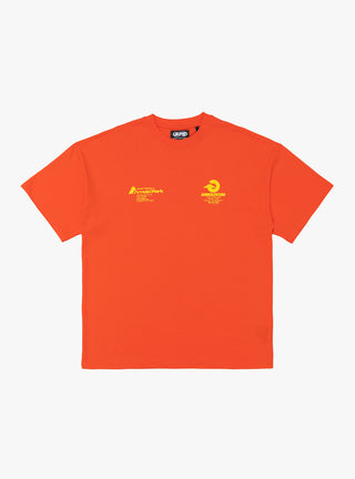 Computer Corporation Logo T-Shirt Blaze Orange by Arnold Park Studios at Couverture & The Garbstore Front View