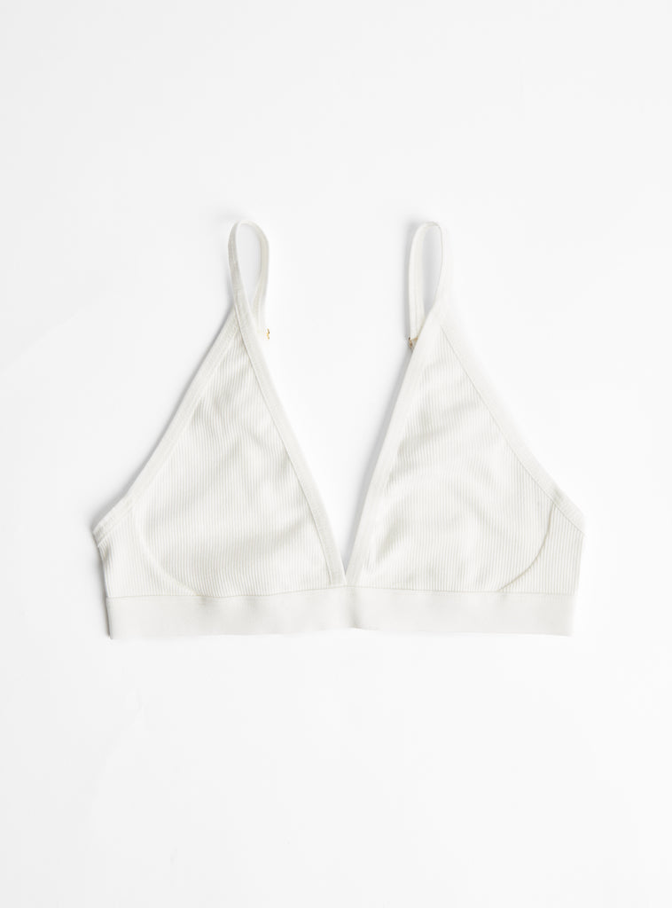 Carrie Soft Cup Bra Natural White by Elliot Organics at Couverture & The Garbstore
Front View