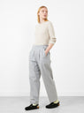 Cotton Buff Cloth Gurkha Pants Light Grey by nanamica at Couverture & The Garbstrore
Side View