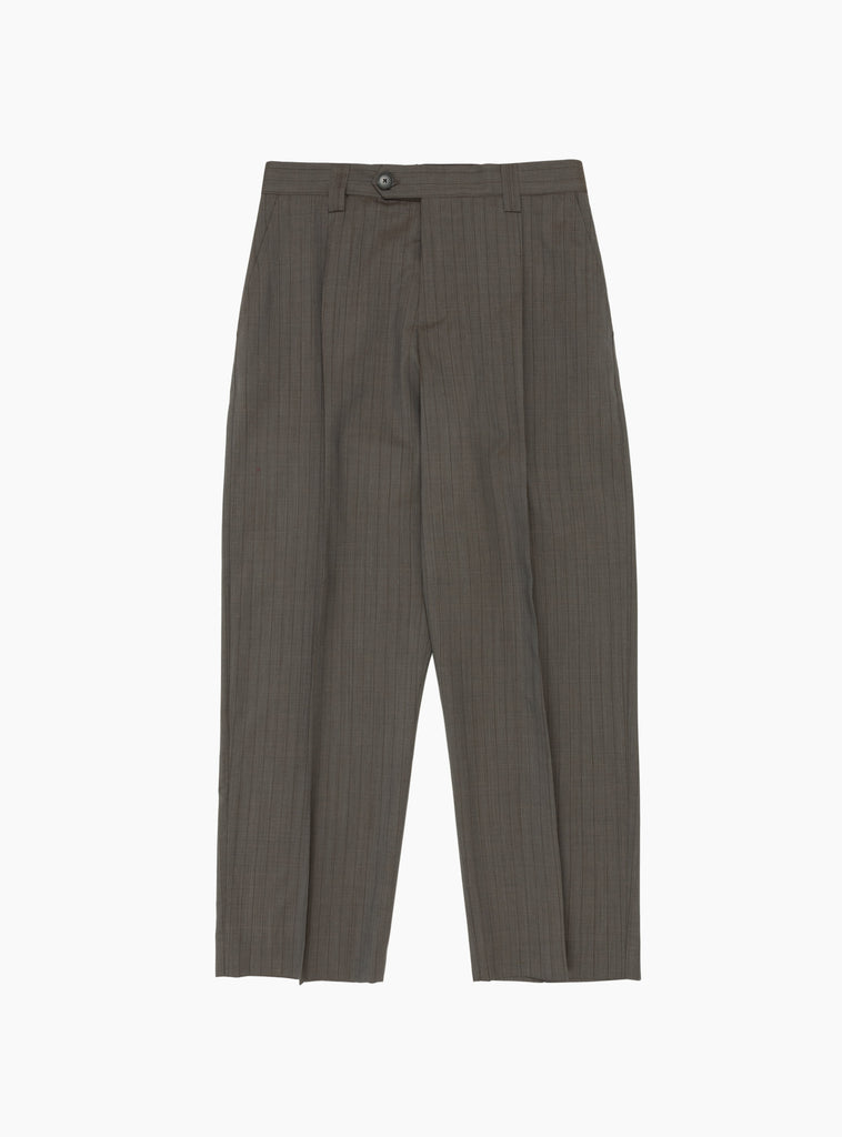 mfpen Service Trousers Taupe Stripe at Couverture and The Garbstore - Front View