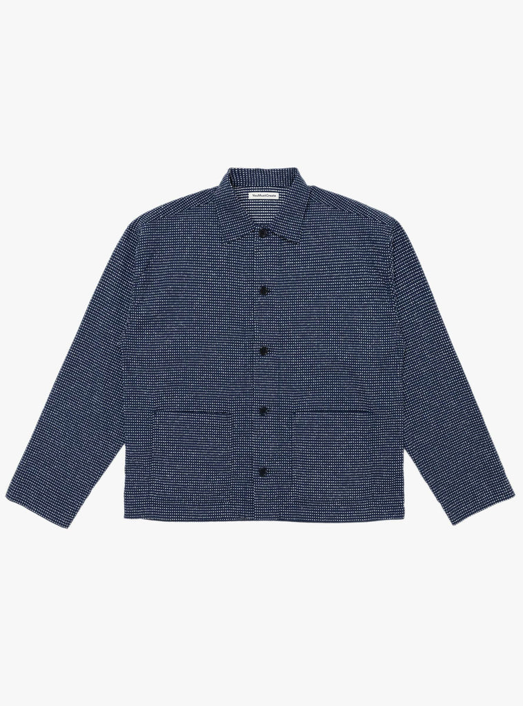 Menswear PJ Overshirt Blue/White by YMC at Couverture & The Garbstore Front