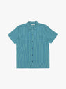 Malick Shirt Lyocell Blue/Green by YMC at Couverture & The Garbstore Front